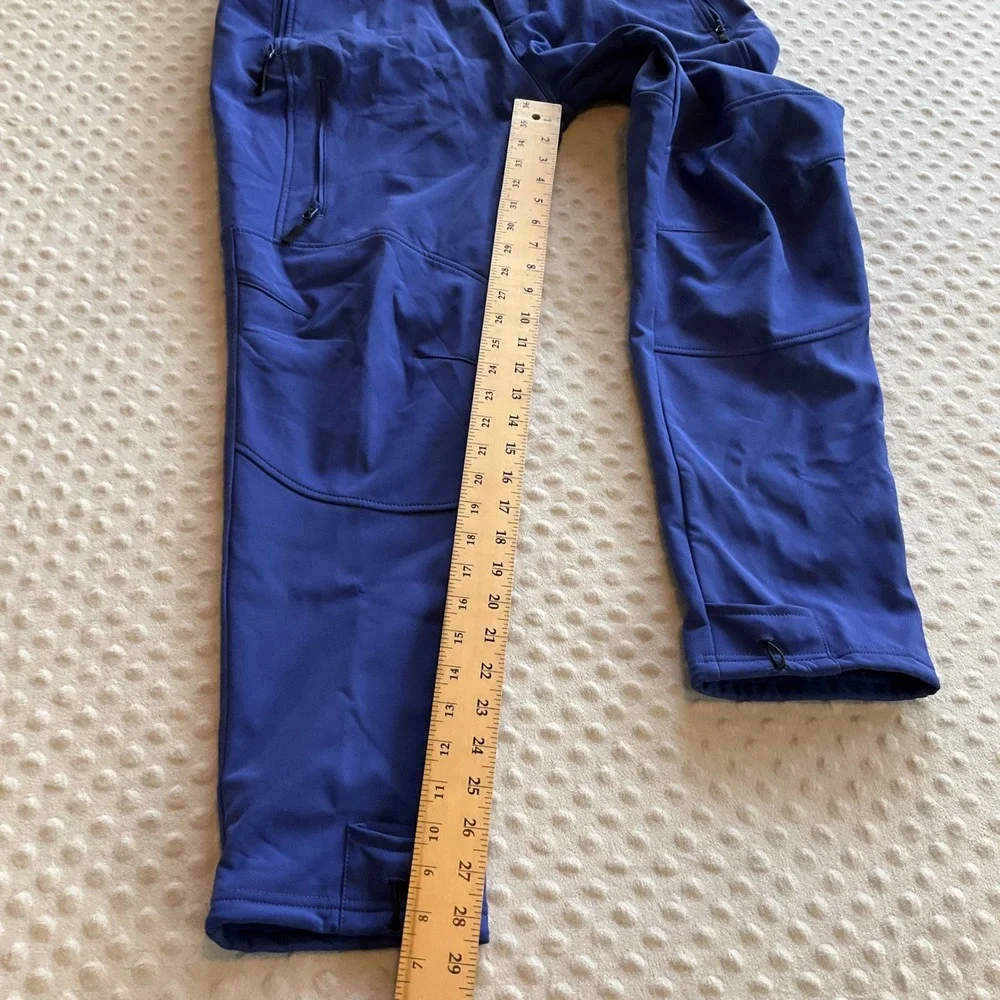 Baleaf Hiking Pants Women Large Blue Fleece Lined Softshell Water‎ Resistant